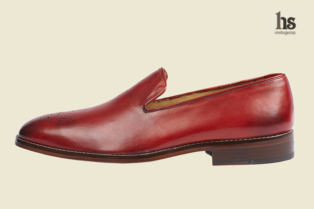 Simple Loafer with Flower Punch on the Toe