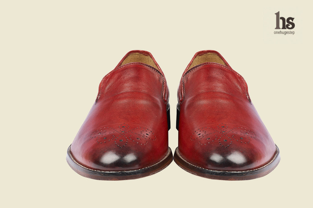 Simple Loafer with Flower Punch on the Toe